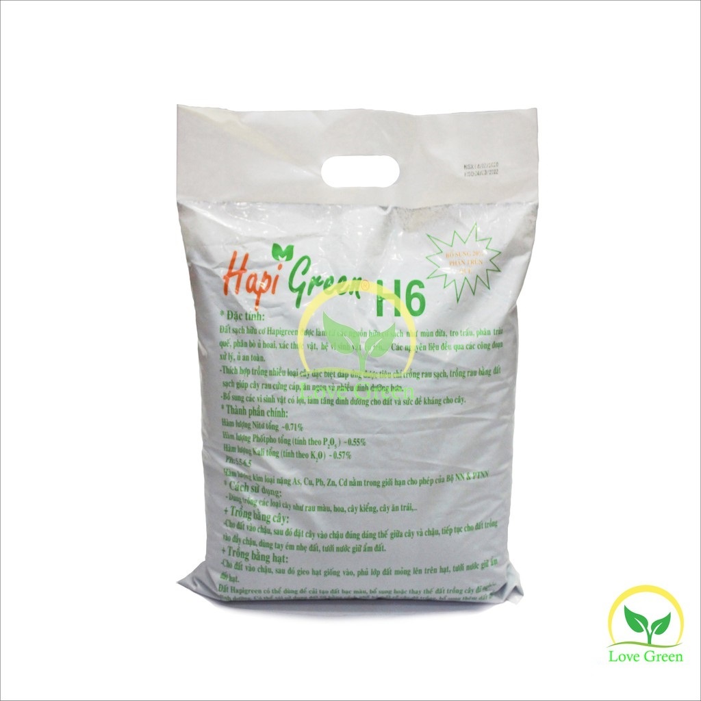 Đất Sạch Dinh Dưỡng Hữu Cơ H6 Trồng Cây 5Dm3(2Kg)