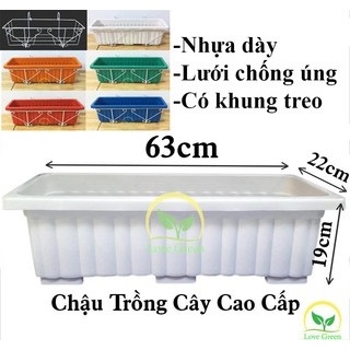 Bộ Khung Chậu Nhựa Thông Minh Trồng Rau 63Cm Treo Ban Công
