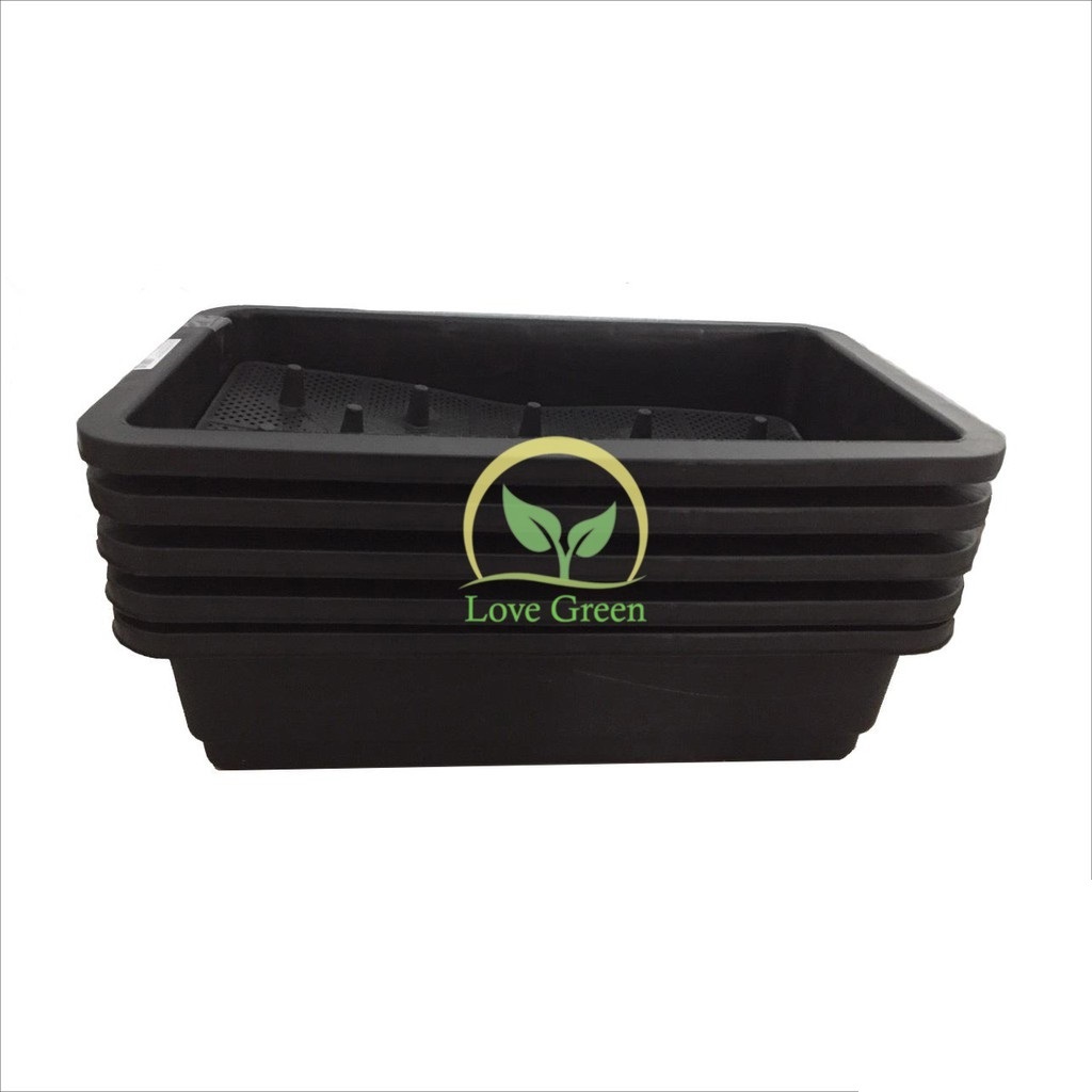 Khay Nhỏ Vuông Trồng Cây Rau Mầm Ban Công 42x38x11cm