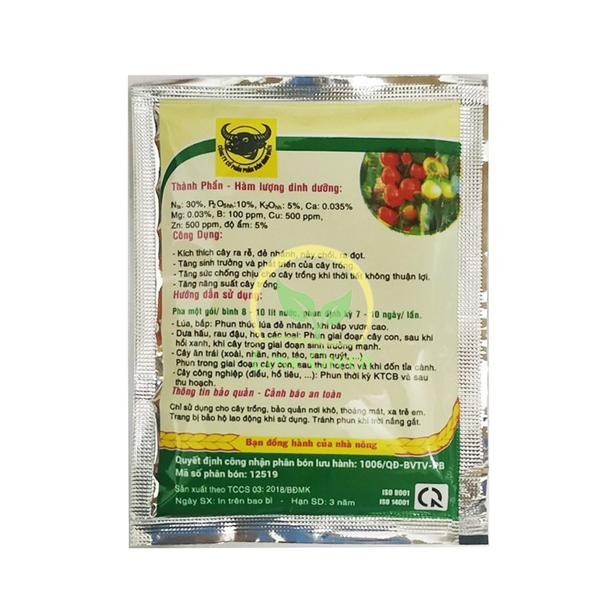 Phân Bón Lá Kích Nảy Mầm (Phân Đầu Trâu 30-10-5) 10G