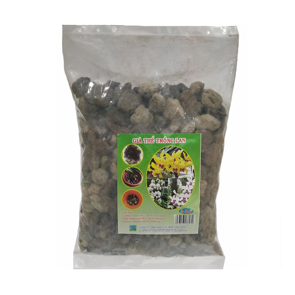 Giá Thể Trồng Lan Cây Hoa Kiểng Vỏ Thông- Đá Bọt 2Dm3